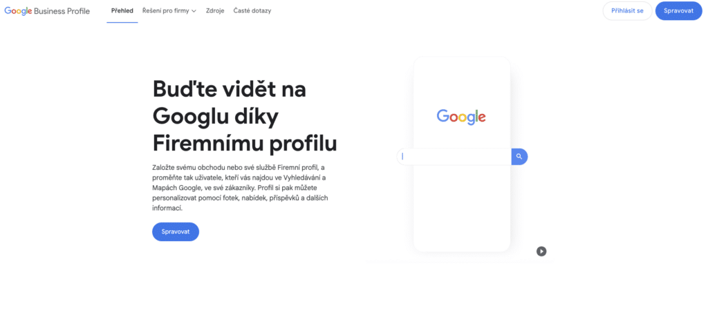 Google správce firemního profilu